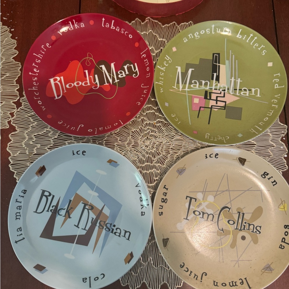 Bloody Mary Porcelain Appetizer Plates NIB set of four 7” diam. Multi & Co. Ltd
